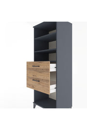 Hyperion Dolap 3 Raflı 2 Çekmeceli 60x44x163 Antrasit-Çam