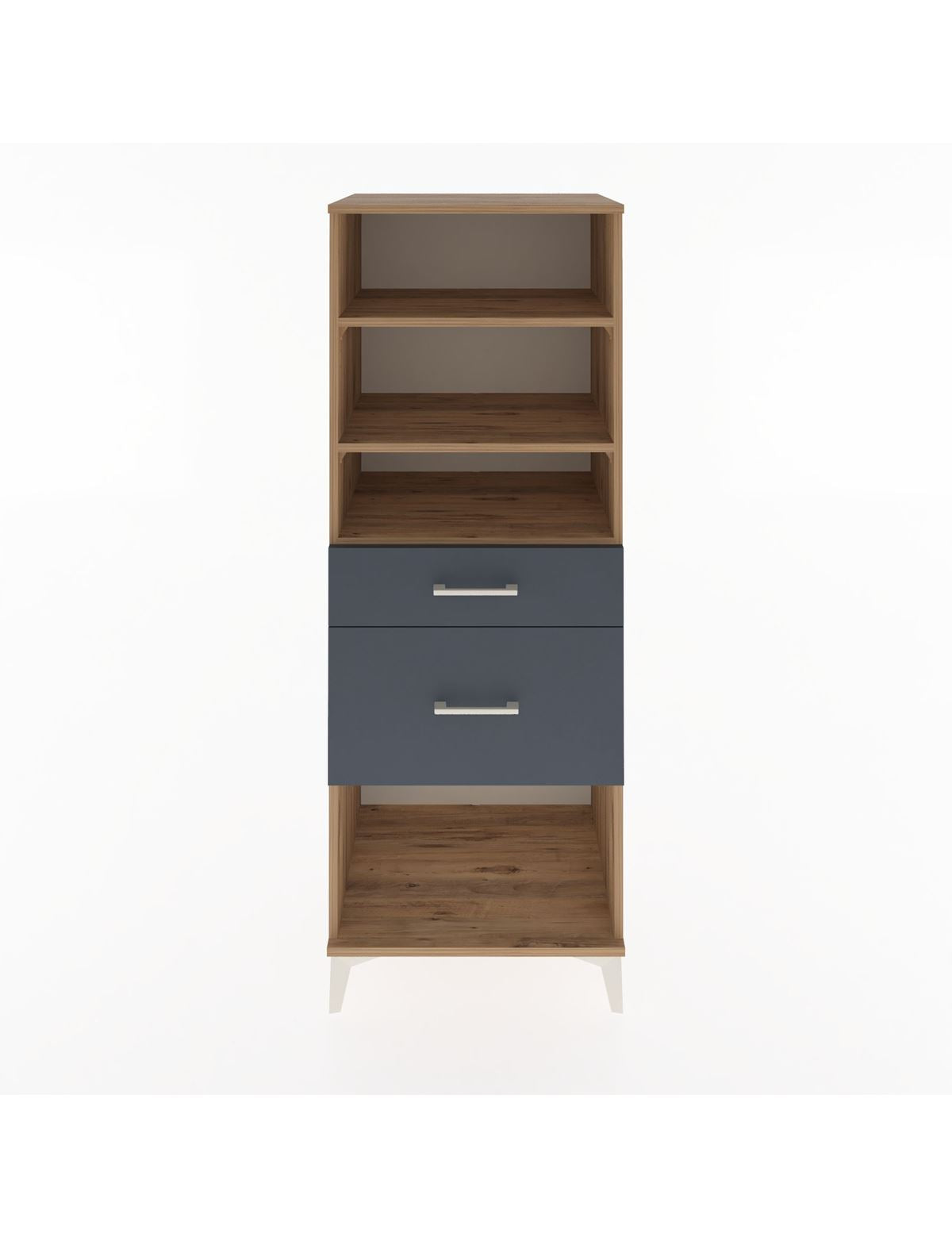 Hyperion Dolap 3 Raflı 2 Çekmeceli 60x44x163 Çam-Antrasit