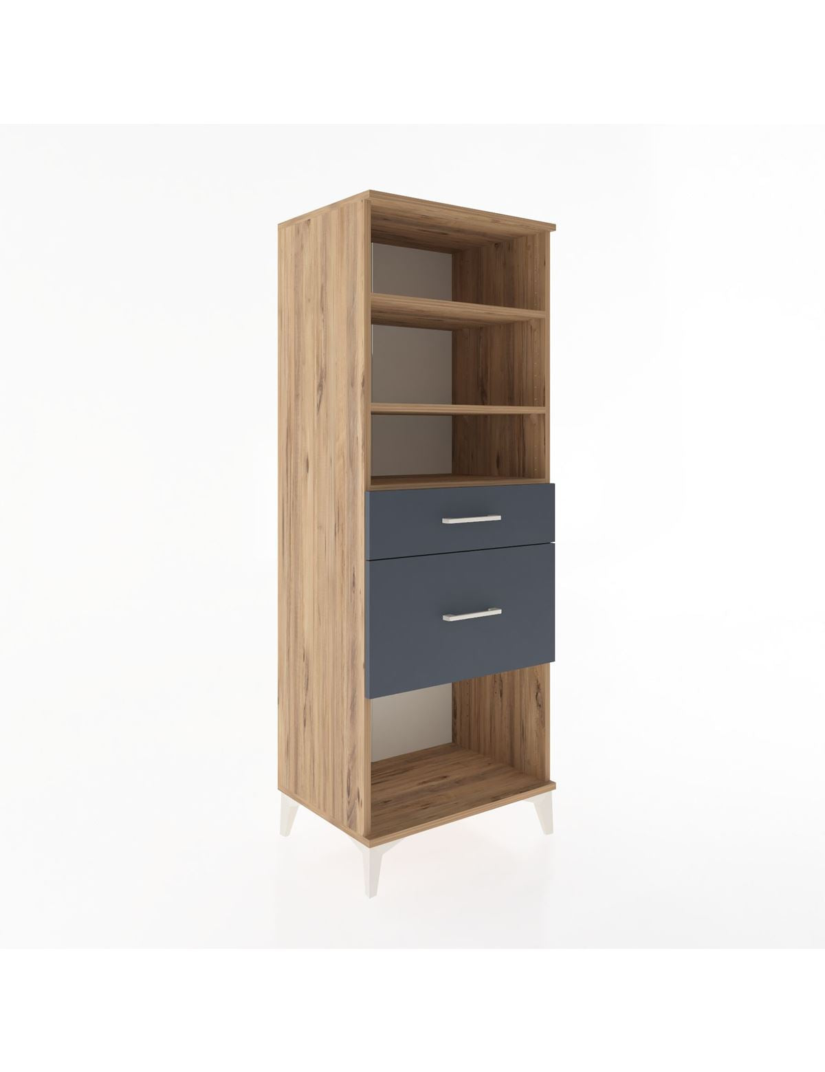 Hyperion Dolap 3 Raflı 2 Çekmeceli 60x44x163 Çam-Antrasit