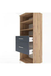 Hyperion Dolap 3 Raflı 2 Çekmeceli 60x44x163 Çam-Antrasit