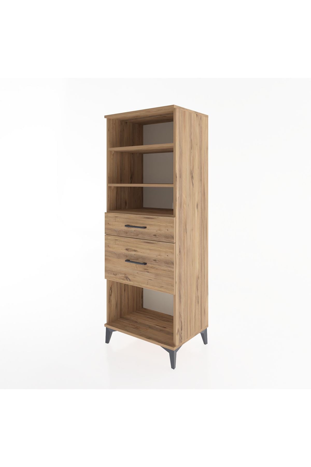 Hyperion Dolap 3 Raflı 2 Çekmeceli 60x44x163 Çam-Çam