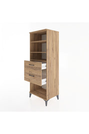 Hyperion Dolap 3 Raflı 2 Çekmeceli 60x44x163 Çam-Çam