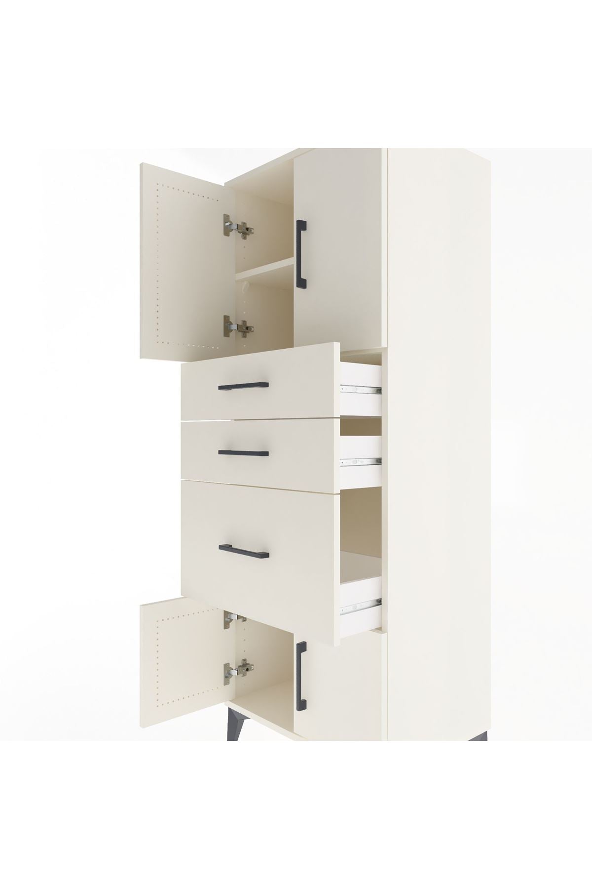 Hyperion Dolap 2 Raflı 3 Çekmeceli 4 Kapaklı 60x44x163 Aytaşı-Aytaşı