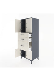 Hyperion Dolap 2 Raflı 3 Çekmeceli 4 Kapaklı 60x44x163 Antrasit-Aytaşı