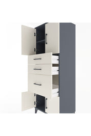 Hyperion Dolap 2 Raflı 3 Çekmeceli 4 Kapaklı 60x44x163 Antrasit-Aytaşı