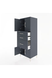 Hyperion Dolap 2 Raflı 3 Çekmeceli 4 Kapaklı 60x44x163 Antrasit-Antrasit