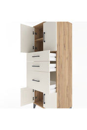Hyperion Dolap 2 Raflı 3 Çekmeceli 4 Kapaklı 60x44x163 Çam-Aytaşı