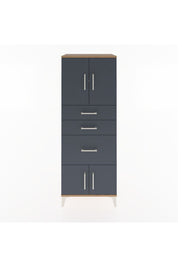 Hyperion Dolap 2 Raflı 3 Çekmeceli 4 Kapaklı 60x44x163 Çam-Antrasit