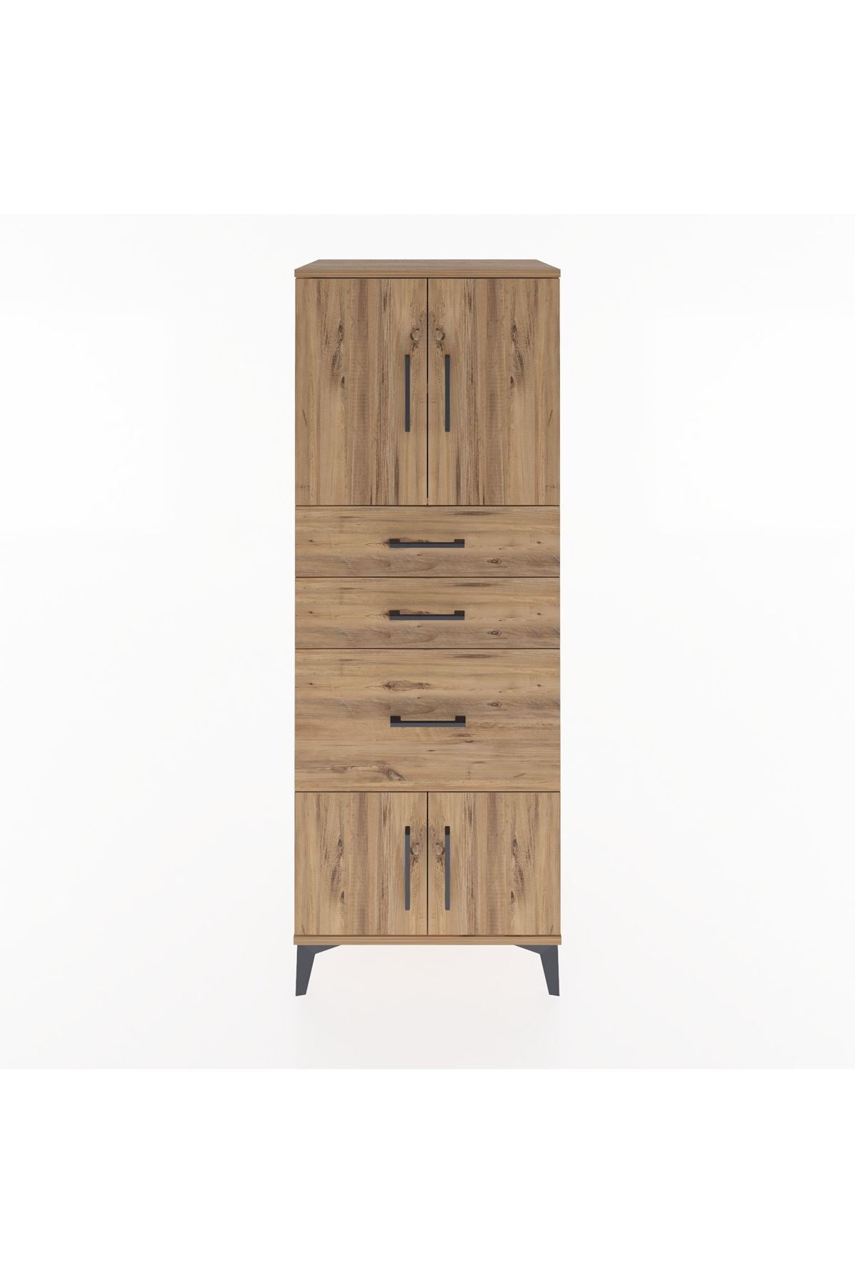 Hyperion Dolap 2 Raflı 3 Çekmeceli 4 Kapaklı 60x44x163 Çam-Çam