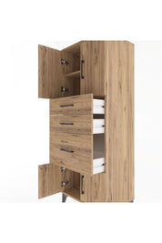 Hyperion Dolap 2 Raflı 3 Çekmeceli 4 Kapaklı 60x44x163 Çam-Çam