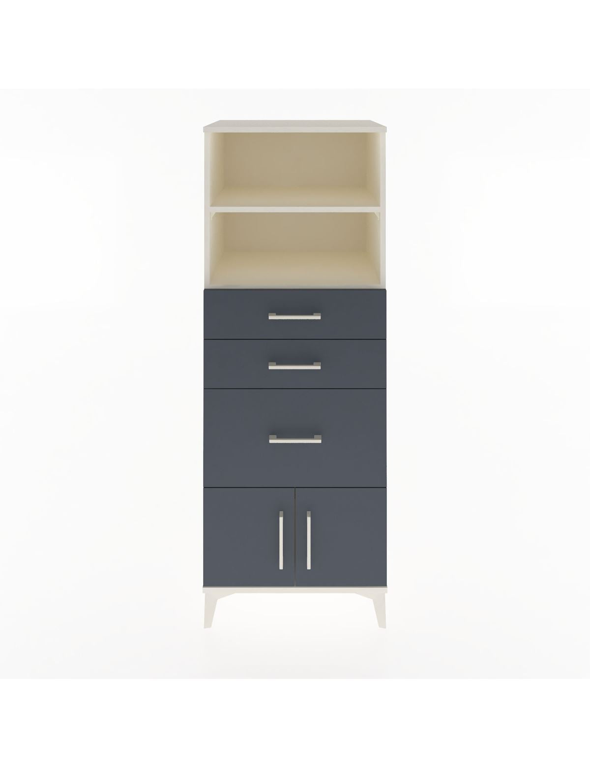 Hyperion Dolap 2 Raflı 3 Çekmeceli 2 Kapaklı 60x44x163 Aytaşı-Antrasit