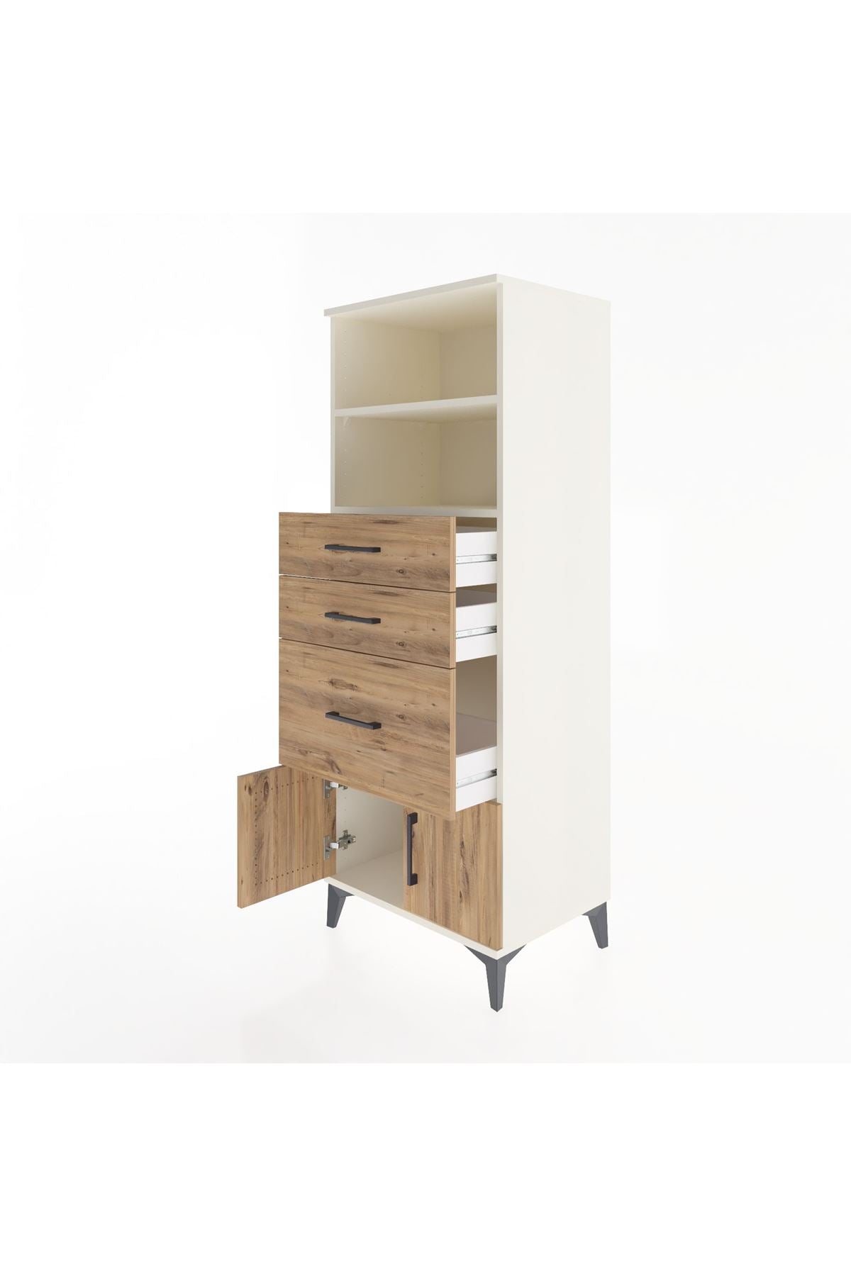 Hyperion Dolap 2 Raflı 3 Çekmeceli 2 Kapaklı 60x44x163 Aytaşı-Çam