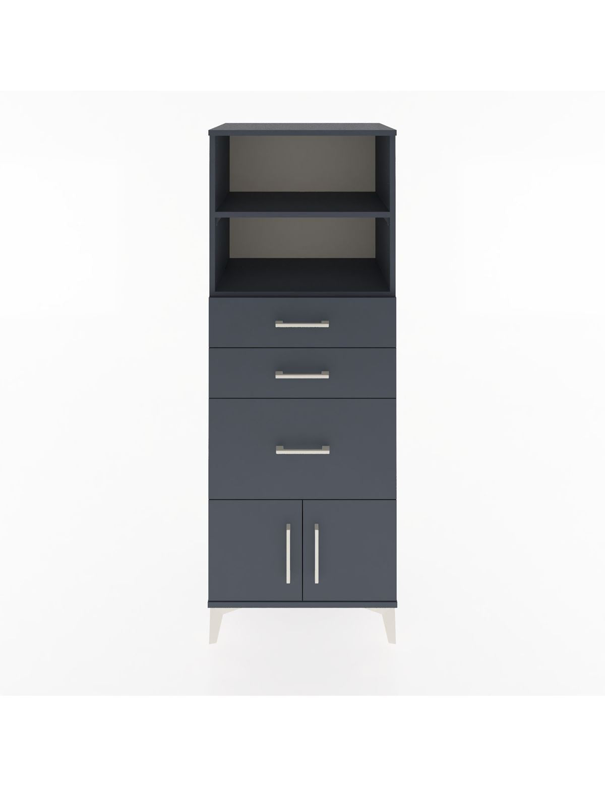 Hyperion Dolap 2 Raflı 3 Çekmeceli 2 Kapaklı 60x44x163 Antrasit-Antrasit