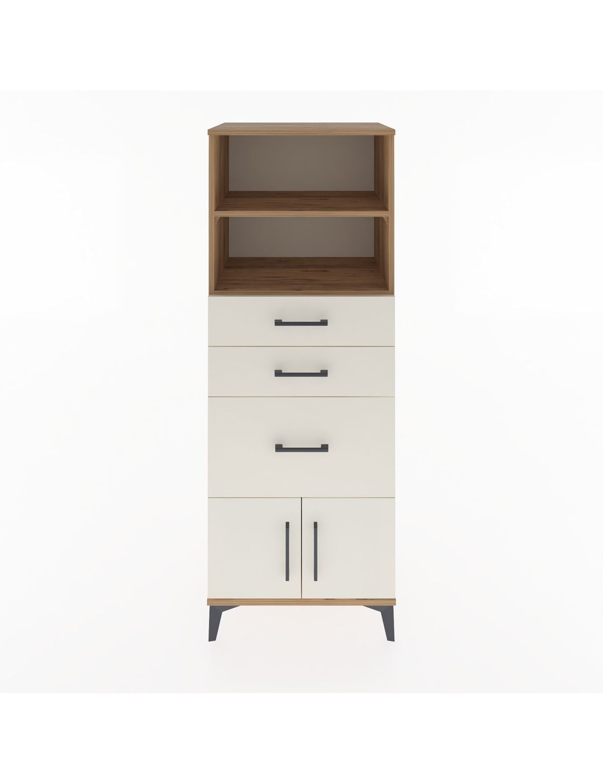 Hyperion Dolap 2 Raflı 3 Çekmeceli 2 Kapaklı 60x44x163 Çam-Aytaşı