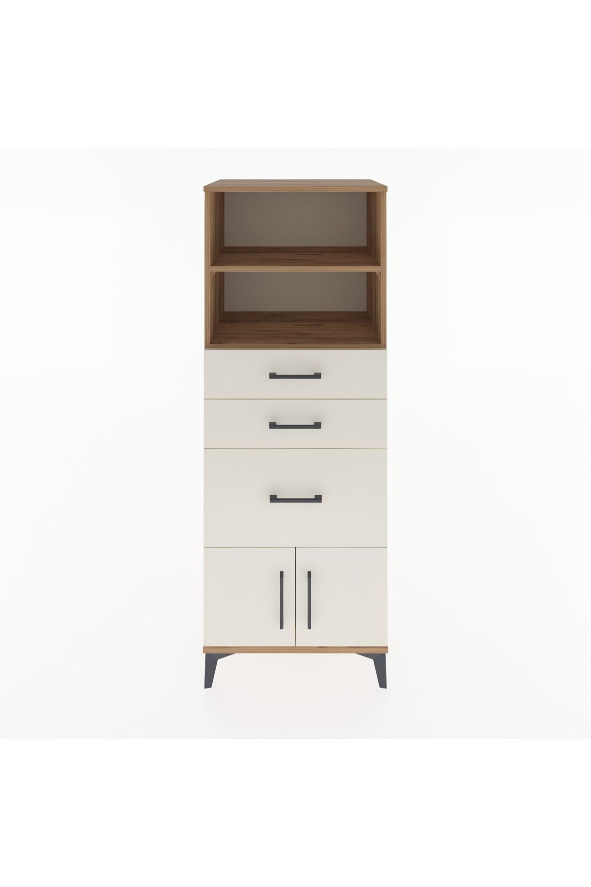 Hyperion Dolap 2 Raflı 3 Çekmeceli 2 Kapaklı 60x44x163 Çam-Aytaşı