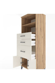 Hyperion Dolap 2 Raflı 3 Çekmeceli 2 Kapaklı 60x44x163 Çam-Aytaşı