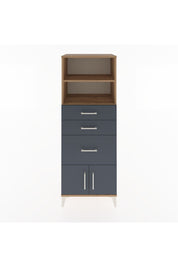 Hyperion Dolap 2 Raflı 3 Çekmeceli 2 Kapaklı 60x44x163 Çam-Antrasit