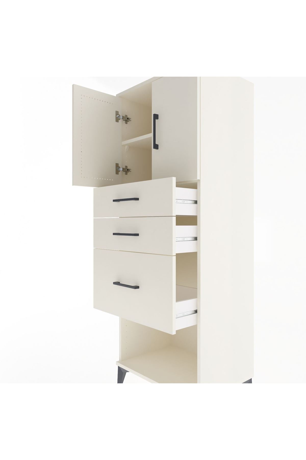 Hyperion Dolap 2 Raflı 3 Çekmeceli 2 Kapaklı 60x44x163 Aytaşı-Aytaşı