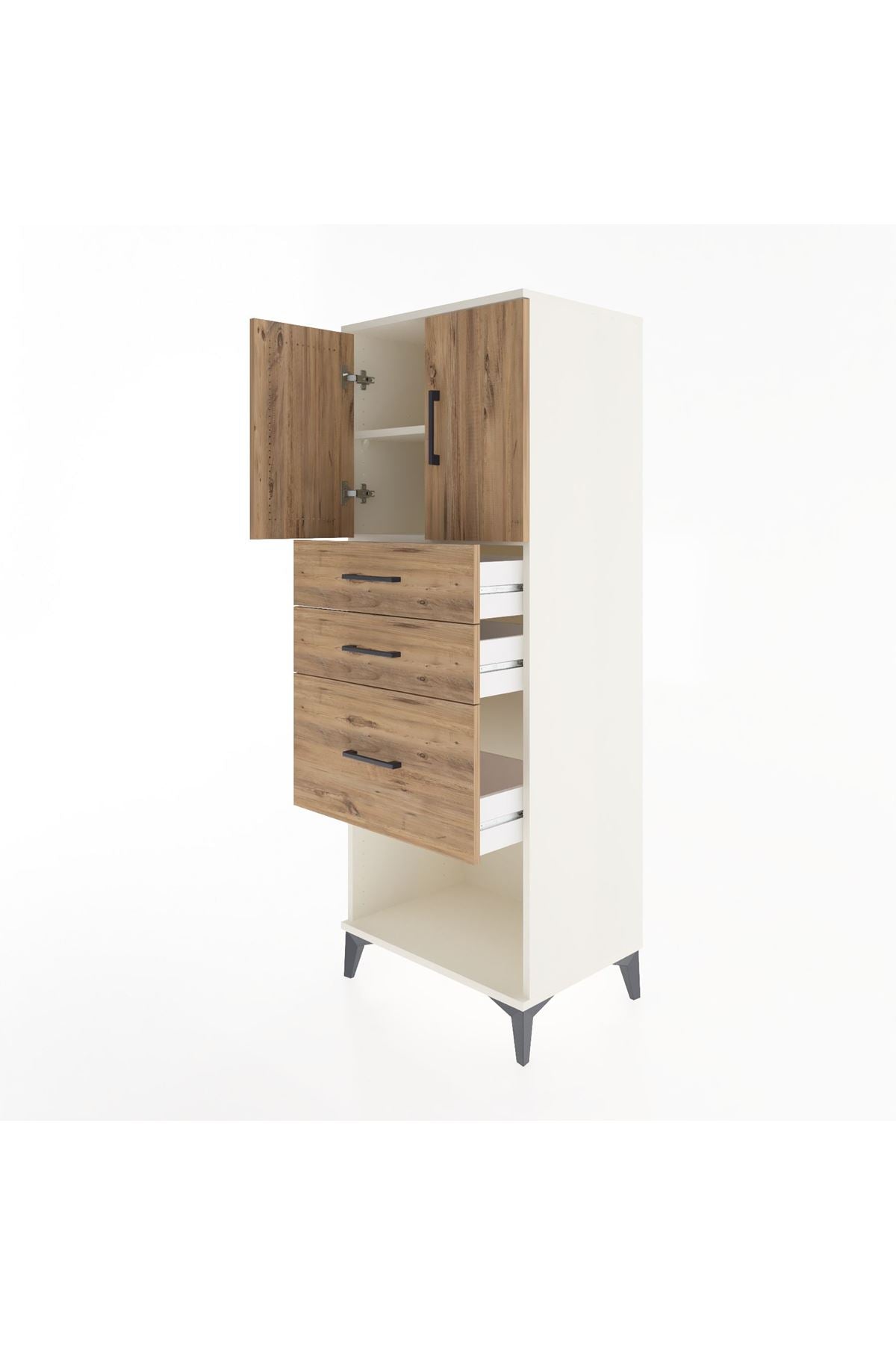 Hyperion Dolap 2 Raflı 3 Çekmeceli 2 Kapaklı 60x44x163 Aytaşı-Çam