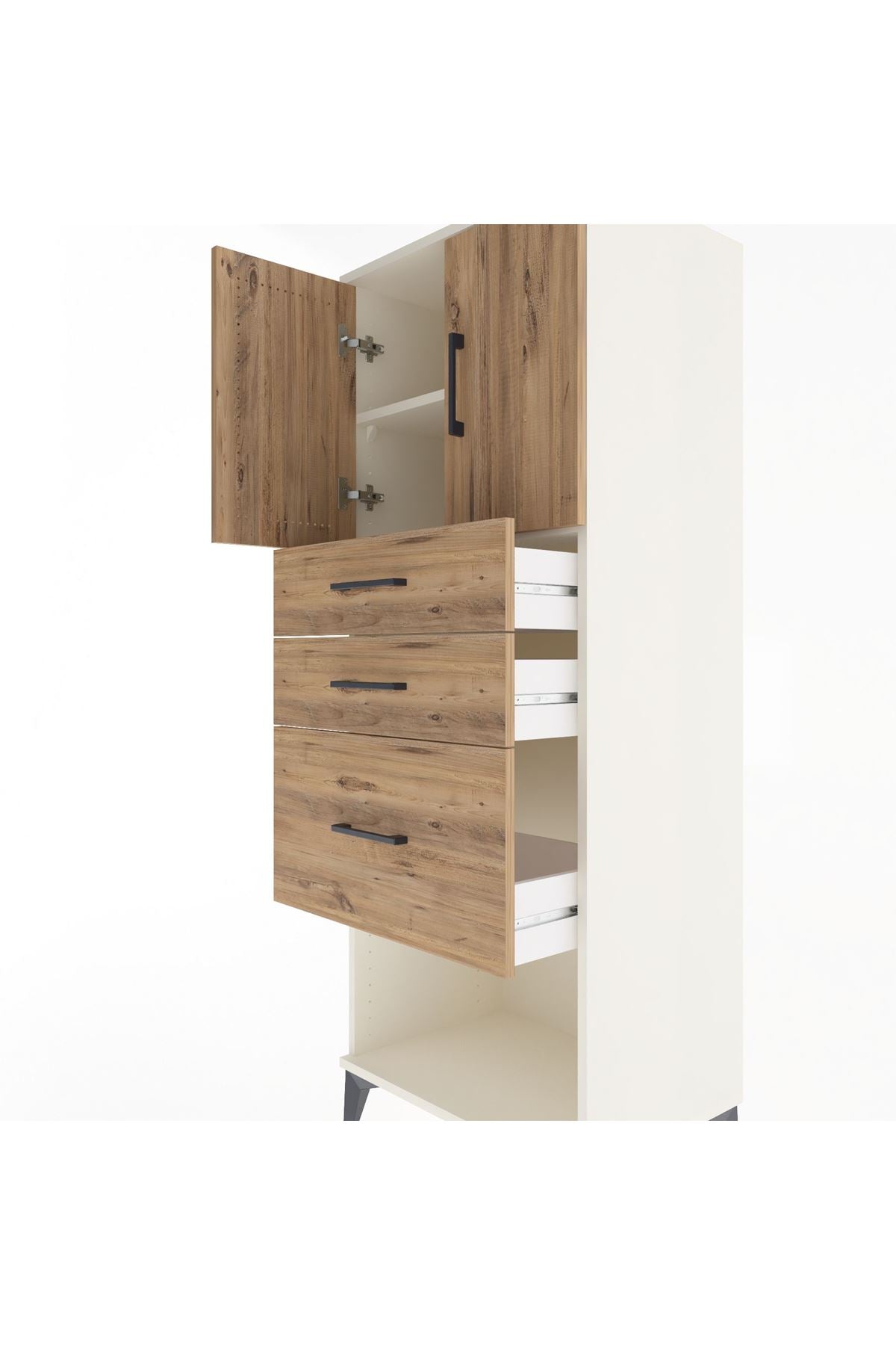 Hyperion Dolap 2 Raflı 3 Çekmeceli 2 Kapaklı 60x44x163 Aytaşı-Çam