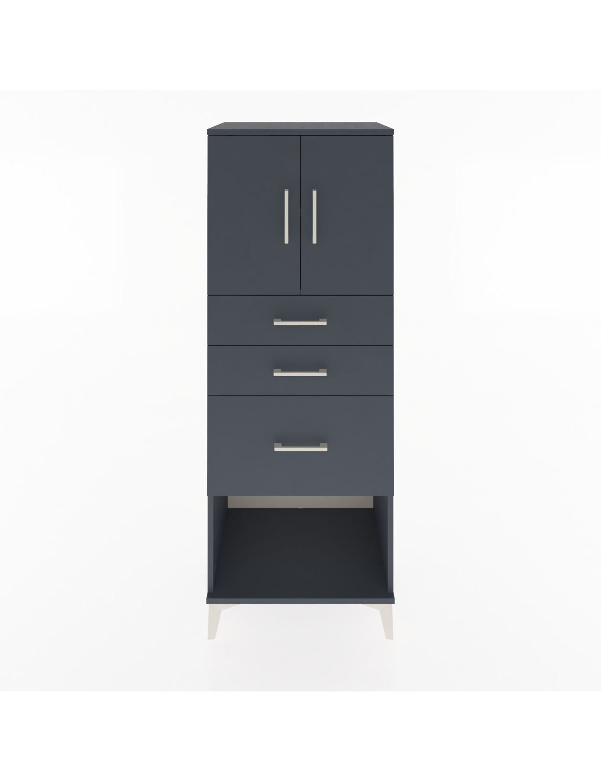 Hyperion Dolap 2 Raflı 3 Çekmeceli 2 Kapaklı 60x44x163 Antrasit-Antrasit