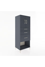 Hyperion Dolap 2 Raflı 3 Çekmeceli 2 Kapaklı 60x44x163 Antrasit-Antrasit