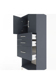 Hyperion Dolap 2 Raflı 3 Çekmeceli 2 Kapaklı 60x44x163 Antrasit-Antrasit