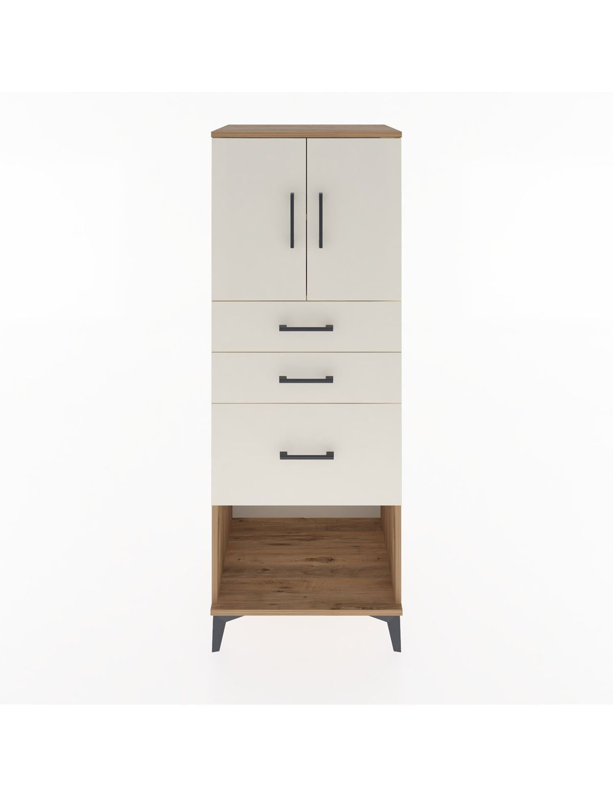 Hyperion Dolap 2 Raflı 3 Çekmeceli 2 Kapaklı 60x44x163 Çam-Aytaşı