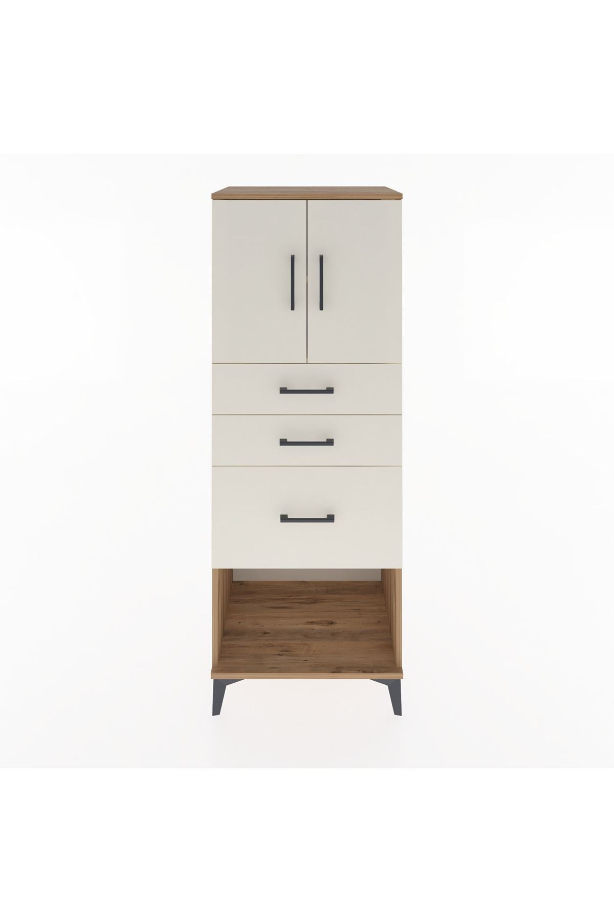 Hyperion Dolap 2 Raflı 3 Çekmeceli 2 Kapaklı 60x44x163 Çam-Aytaşı