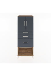 Hyperion Dolap 2 Raflı 3 Çekmeceli 2 Kapaklı 60x44x163 Çam-Antrasit