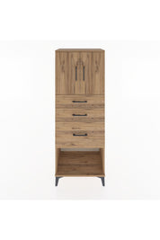 Hyperion Dolap 2 Raflı 3 Çekmeceli 2 Kapaklı 60x44x163 Çam-Çam