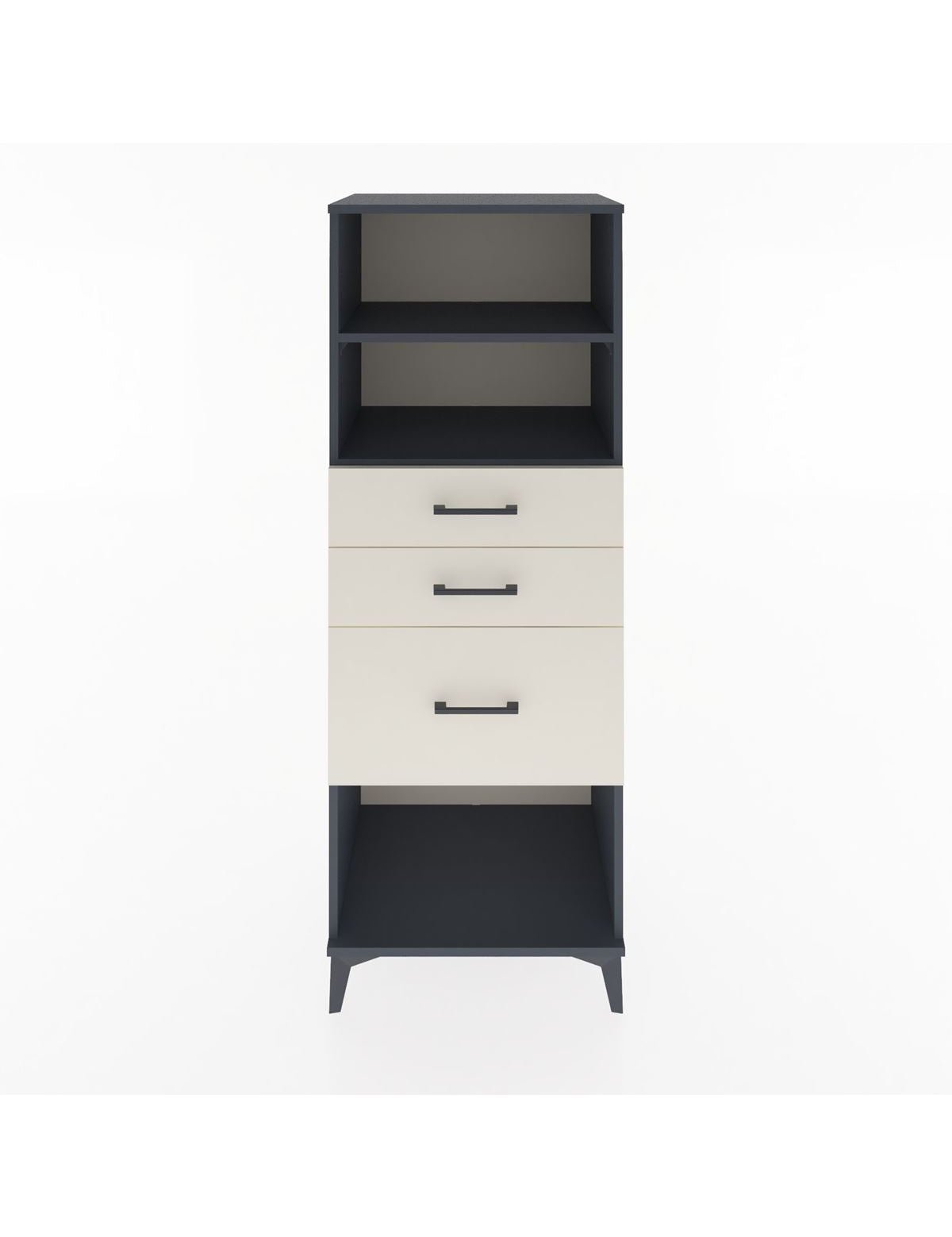 Hyperion Dolap 2 Raflı 3 Çekmeceli 60x44x163 Antrasit-Aytaşı