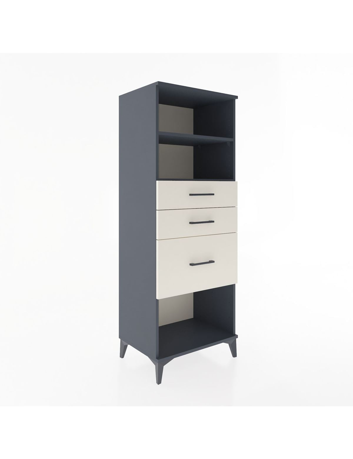 Hyperion Dolap 2 Raflı 3 Çekmeceli 60x44x163 Antrasit-Aytaşı