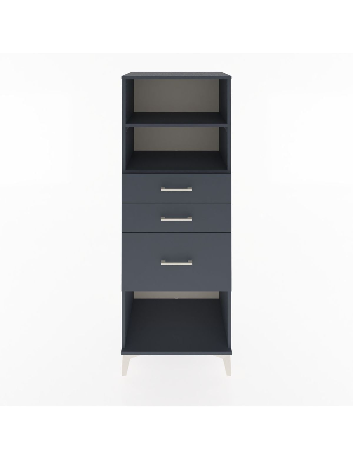 Hyperion Dolap 2 Raflı 3 Çekmeceli 60x44x163 Antrasit-Antrasit