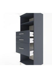 Hyperion Dolap 2 Raflı 3 Çekmeceli 60x44x163 Antrasit-Antrasit