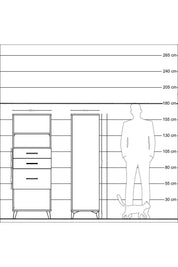 Hyperion Dolap 2 Raflı 3 Çekmeceli 60x44x163 Antrasit-Antrasit