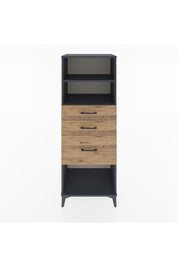 Hyperion Dolap 2 Raflı 3 Çekmeceli 60x44x163 Antrasit-Çam