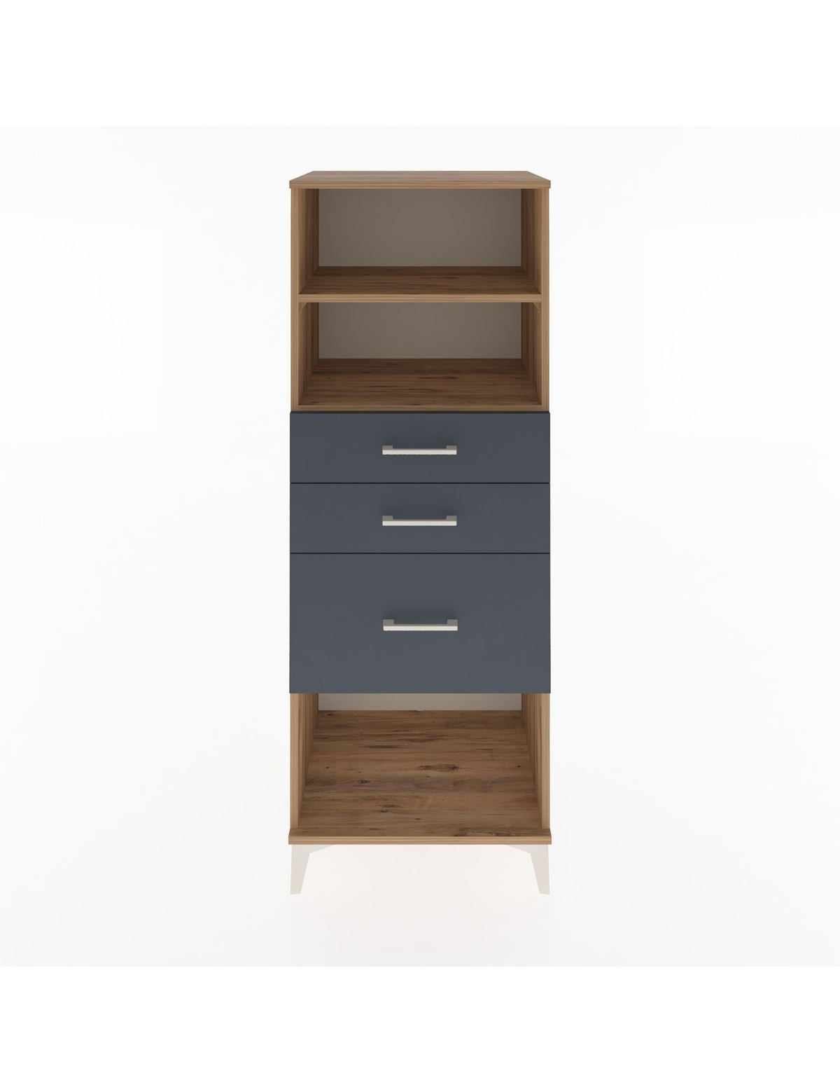 Hyperion Dolap 2 Raflı 3 Çekmeceli 60x44x163 Çam-Antrasit