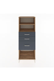 Hyperion Dolap 2 Raflı 3 Çekmeceli 60x44x163 Çam-Antrasit