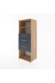 Hyperion Dolap 2 Raflı 3 Çekmeceli 60x44x163 Çam-Antrasit