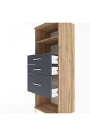 Hyperion Dolap 2 Raflı 3 Çekmeceli 60x44x163 Çam-Antrasit