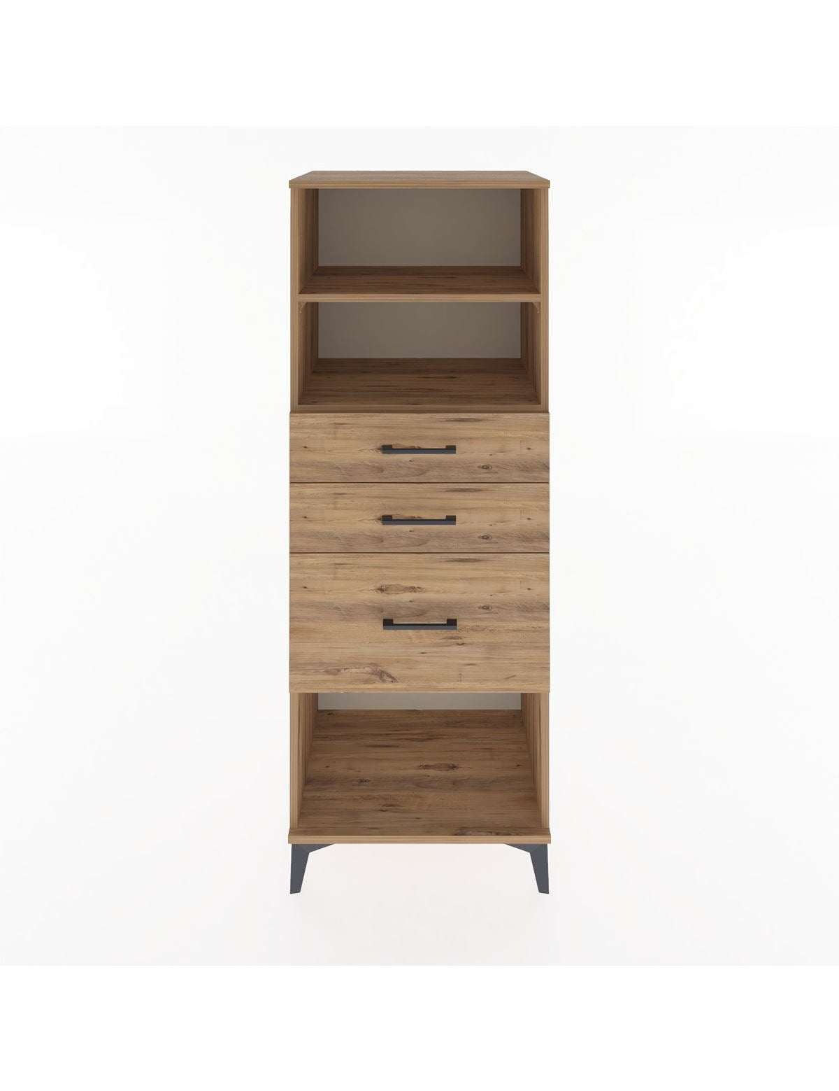 Hyperion Dolap 2 Raflı 3 Çekmeceli 60x44x163 Çam-Çam