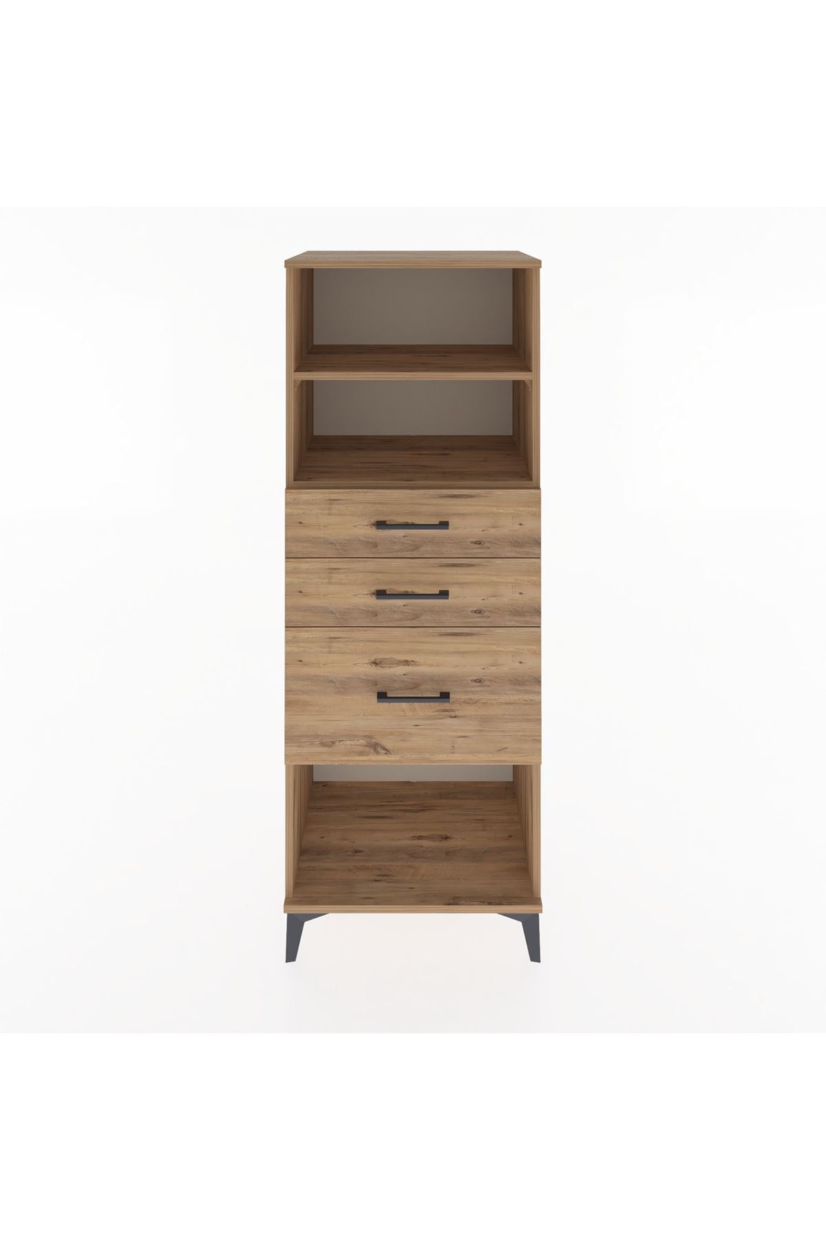 Hyperion Dolap 2 Raflı 3 Çekmeceli 60x44x163 Çam-Çam