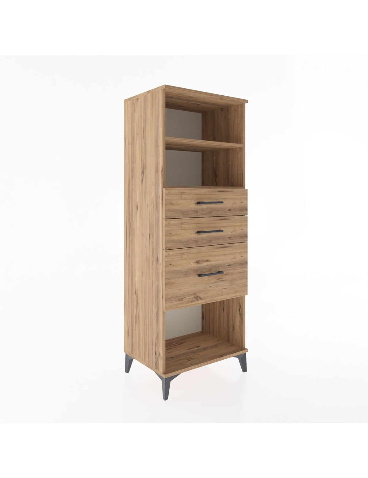 Hyperion Dolap 2 Raflı 3 Çekmeceli 60x44x163 Çam-Çam