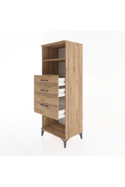 Hyperion Dolap 2 Raflı 3 Çekmeceli 60x44x163 Çam-Çam