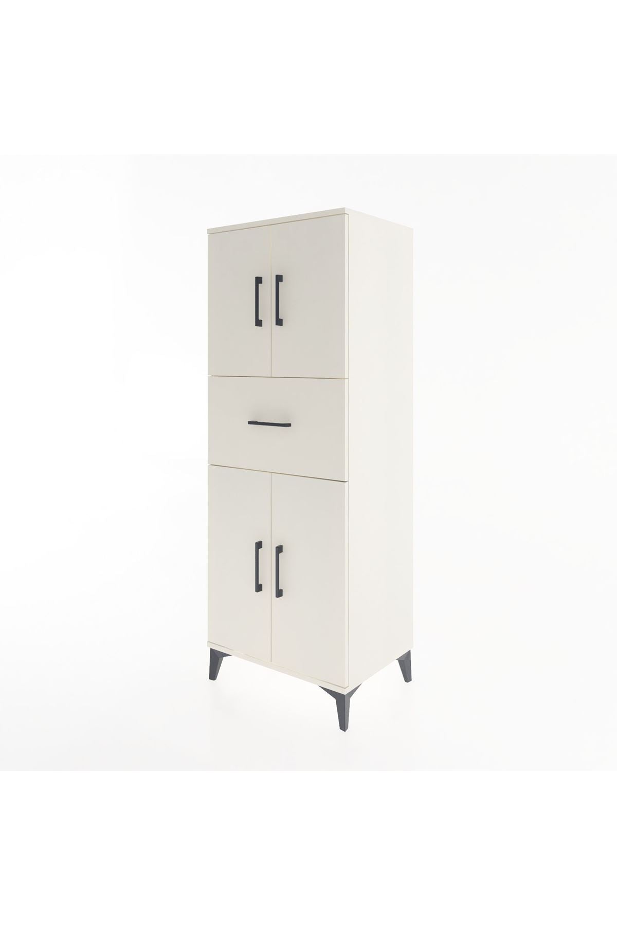 Hyperion Dolap 3 Raflı Tek Çekmeceli 4 Kapaklı 60x44x163 Aytaşı-Aytaşı