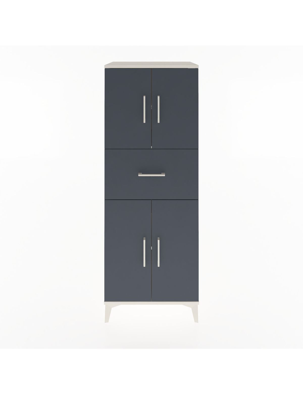 Hyperion Dolap 3 Raflı Tek Çekmeceli 4 Kapaklı 60x44x163 Aytaşı-Antrasit