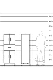 Hyperion Dolap 3 Raflı Tek Çekmeceli 4 Kapaklı 60x44x163 Aytaşı-Çam