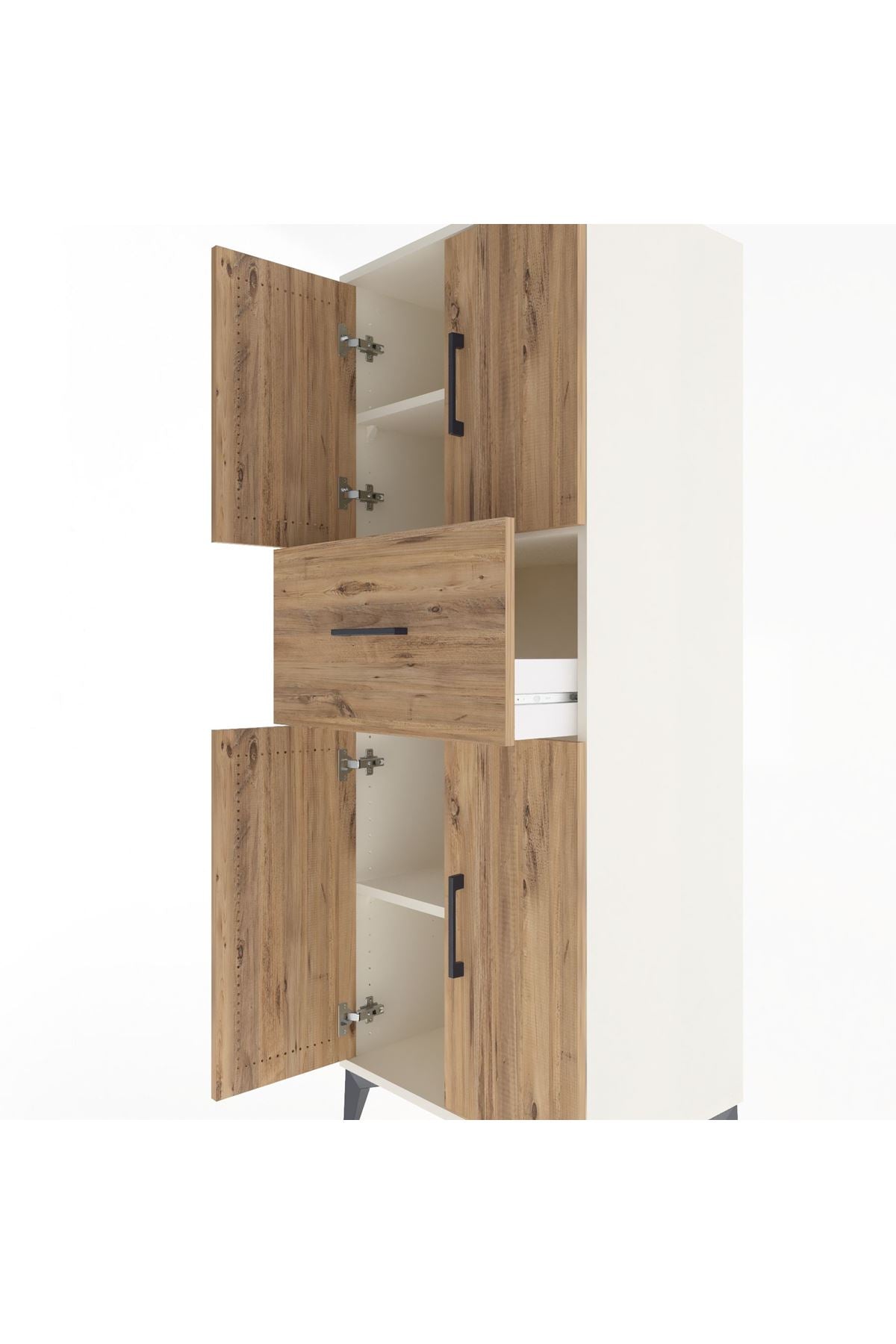 Hyperion Dolap 3 Raflı Tek Çekmeceli 4 Kapaklı 60x44x163 Aytaşı-Çam