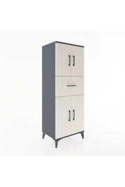Hyperion Dolap 3 Raflı Tek Çekmeceli 4 Kapaklı 60x44x163 Antrasit-Aytaşı